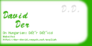 david der business card